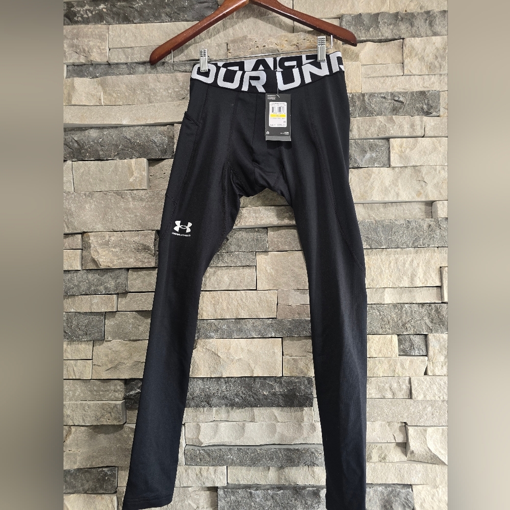 NWT Under Armour Mens MED Black Cold Gear Leggings